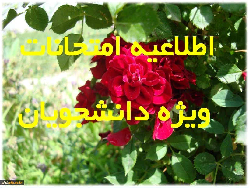 اطلاعیه امتحانات ویژه دانشجویان گرامی