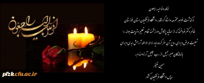 پیام تسلیت دکتر خنیفر در خصوص در گذشت سرکار خانم دکتر فروغمند