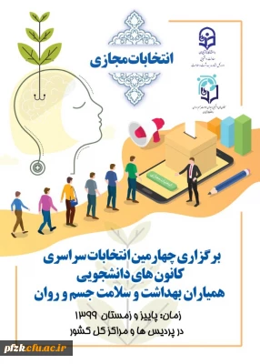 پوستر برگزاری چهارمین انتخابات سراسری کانون های دانشجویی همیاران بهداشت و سلامت جسم و روان