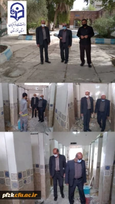 بازدید معاونت امور هماهنگی مدیریت استانی و آقای رضایی زاد مسئول حراست استانی از فعالیت های عمرانی پردیس حضرت فاطمه اازهرا(س) اهواز