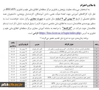 کارگاه های آموزشی جهت اعضاء هیات علمی، دانش آموختگان، کارشناسان پژوهشی، دانشجویان
