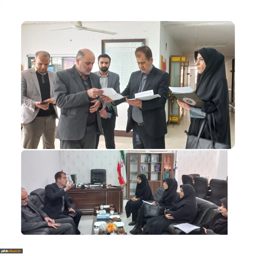 بازدید مسئولین و بازرسان سازمان مرکزی و مسئولان مدیریت استانی از حوزه برگزاری آزمون اصلح مهارت آموزان ماده ۲۸ پردیس حضرت فاطمه الزهرا(س) اهواز