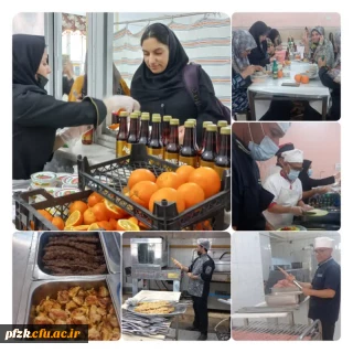 توزیع و طبخ غذا با منو ویژه به مناسبت گرامیداشت هفته سرآمدی آموزش در بین دانشجو معلمان پردیس حضرت فاطمه الزهرا(س) اهواز
