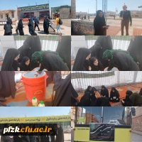 پذیرایی دانشجو معلمان پردیس حضرت فاطمه الزهرا(س) از زائرین اباعبدالله درموکب دانشگاه فرهنگیان استان خوزستان در مرز چذابه 