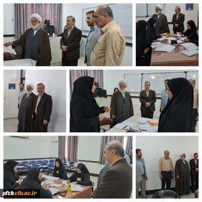 بازدید صالحی ریاست امور پردیس های دانشگاه فرهنگیان استان و حجت الاسلام والمسلمین جوانمردزاده مسئول نهاد نمایندگی مقام معظم رهبری در دانشگاه فرهنگیان استان خوزستان و تیم همراه از روند برگزاری ارزیابی تکمیلی (مصاحبه) داوطلبین ورود به دانشگاه فرهنگیان_ پردیس فاطمه الزهرا (س) اهواز