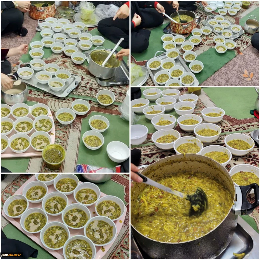 پخت و توزیع آش نذری توسط کانون سبک زندگی