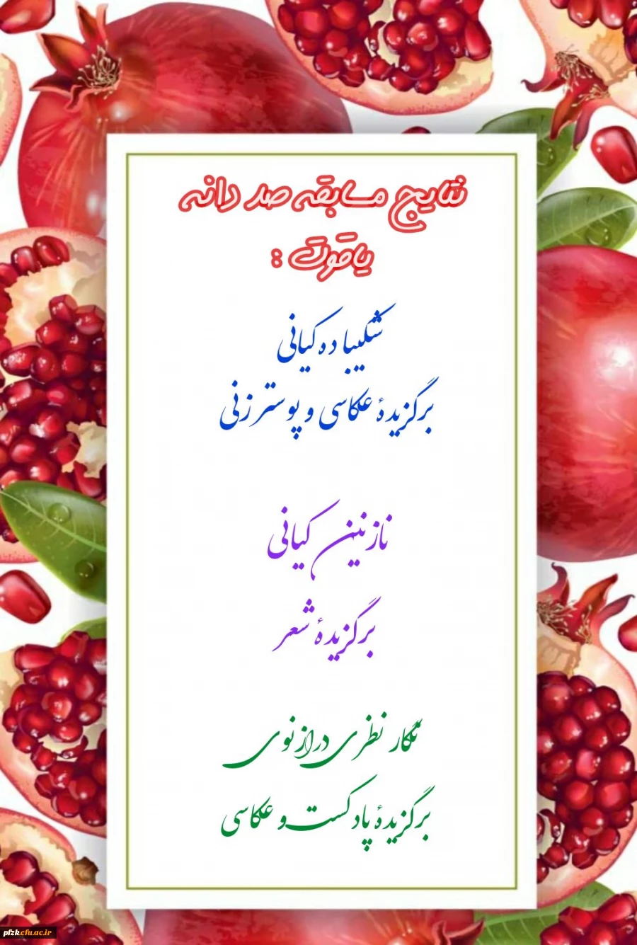 نتایج فراخوان صد دانه یاقوت