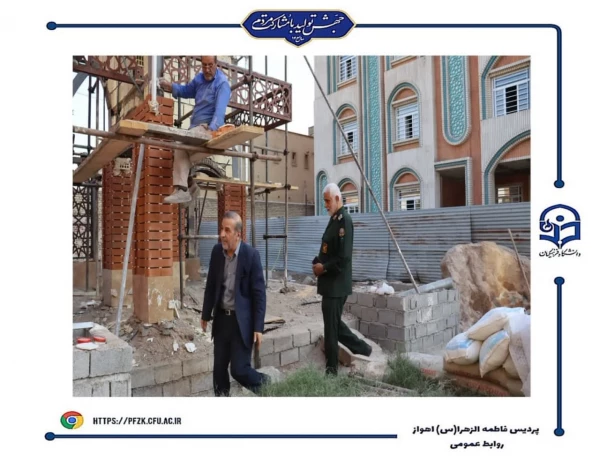 بازدید مدیر کل حفظ آثار و نشر ارزش های دفاع مقدس خوزستان از پروژه یادمان شهید گمنام در پردیس حضرت فاطمه الزهرا(س) اهواز