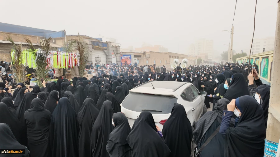 گزارش تصویری از مراسم تشییع شهید گمنام در پردیس حضرت فاطمه الزهرا(س) اهواز