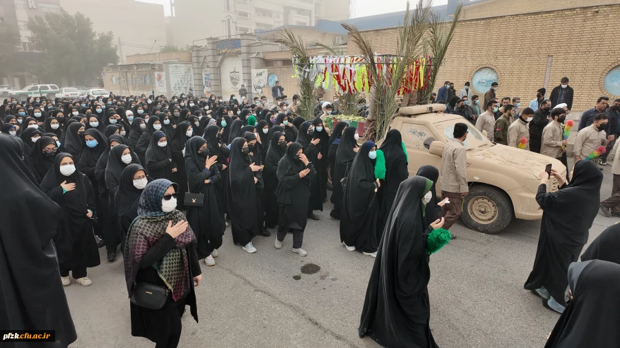 گزارش تصویری از مراسم تشییع شهید گمنام در پردیس حضرت فاطمه الزهرا(س) اهواز