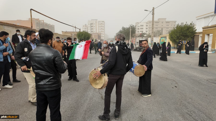 گزارش تصویری از مراسم تشییع شهید گمنام در پردیس حضرت فاطمه الزهرا(س) اهواز