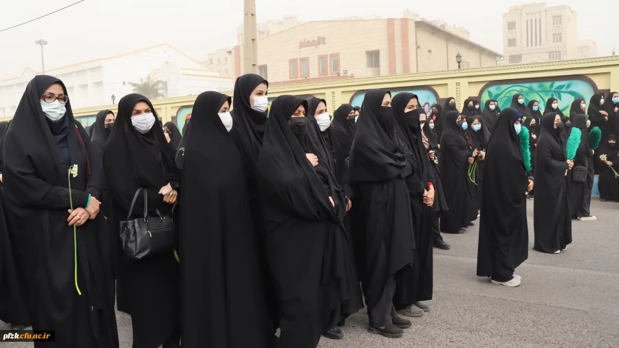 گزارش تصویری از مراسم تشییع شهید گمنام در پردیس حضرت فاطمه الزهرا(س) اهواز