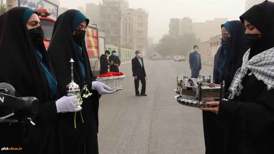 گزارش تصویری از مراسم تشییع شهید گمنام در پردیس حضرت فاطمه الزهرا(س) اهواز