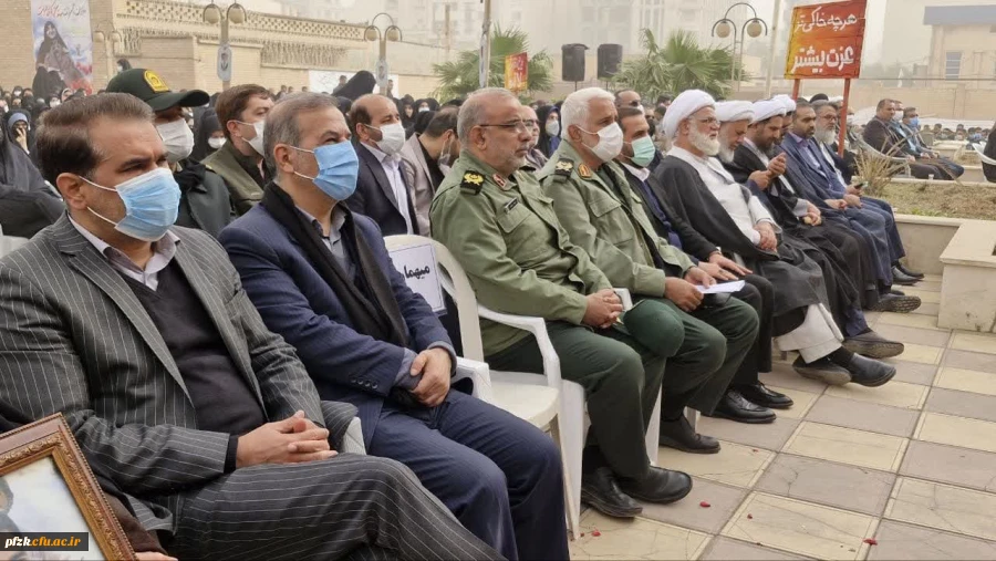 گزارش تصویری از مراسم تشییع شهید گمنام در پردیس حضرت فاطمه الزهرا(س) اهواز