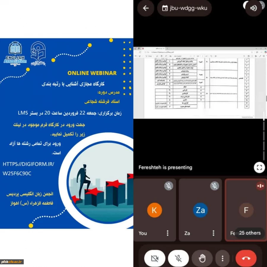 کارگاه مجازی آشنایی با رتبه بندی