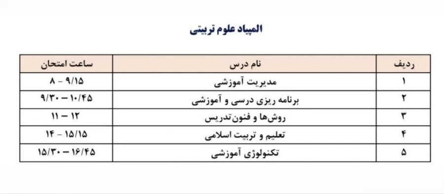  اطلاعیه برگزاری آزمون داخلی(مرحله مقدماتی) سی و یکمین المپیاد علمی دانشجویی